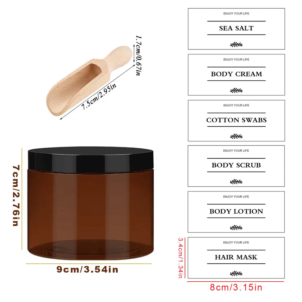 Bath Salt Storage Container Reusable Amber Hair Mask Sea Salt Body Scrub Dispenser Box Bathroom Shower Salt Case Qme