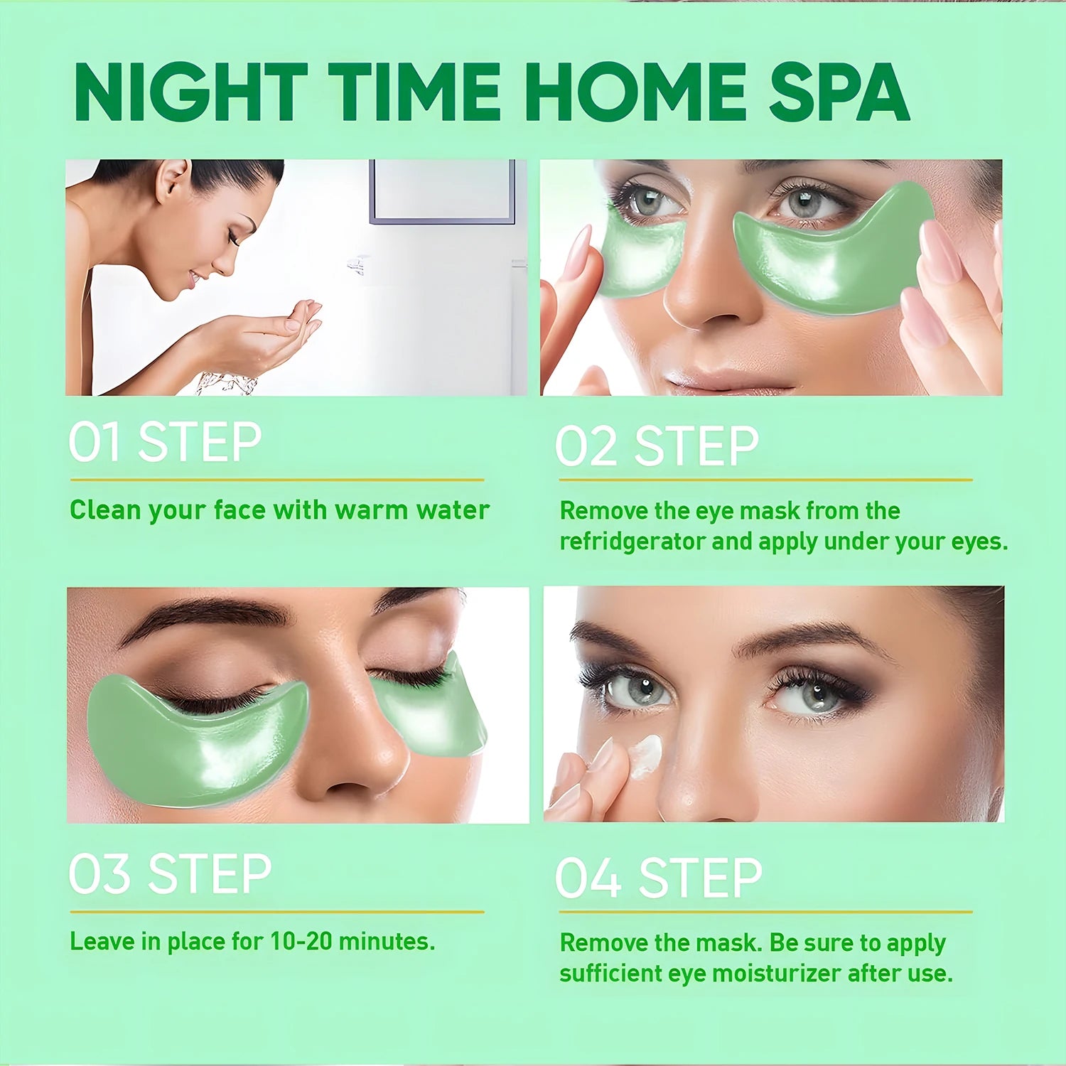 60pcs seaweed hyaluronic acid eye mask to remove dark circles collagen eye patch facial care products Qme