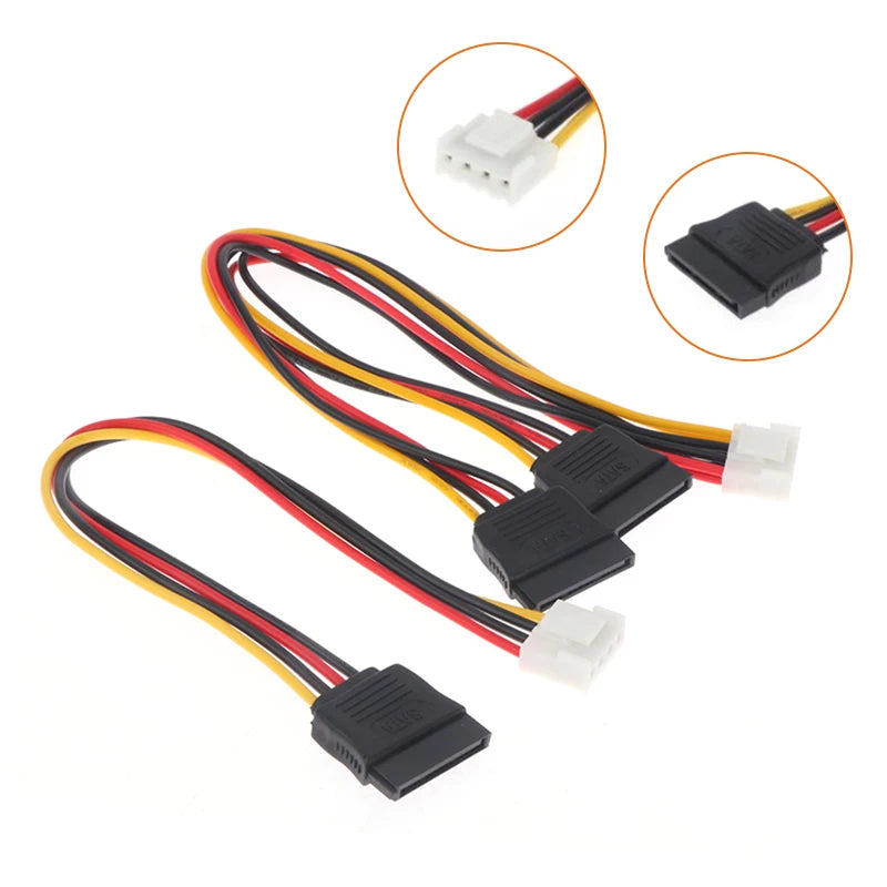 4Pin SATA Power Cable Hikvision DAHUA Mini VCR IP Camera CCTV Hard Qme