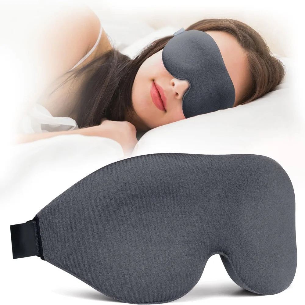 3D Sleeping Mask Block Out Light Sleep Mask For Eye Soft Sleeping Aid Eye Mask for Travel Eyeshade Night Breathable Slaapmasker Qme GRAY
