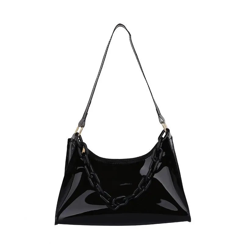 Transparent Jelly Bag Fashionable Messenger Shoulder Waterproof Qme Black