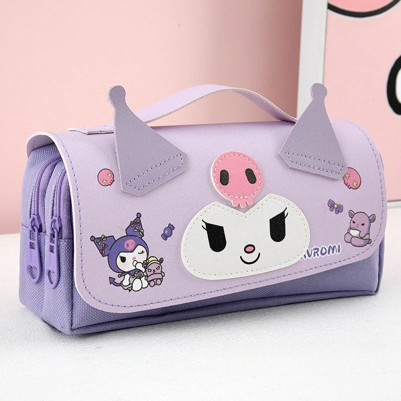 Hello Kitty Kuromi New Stationery Pouch Large-Capacity Stationery Case Cartoon-Themed Student Pencil Case Qme