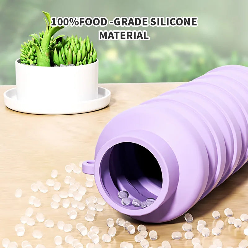 Creative Foldable Silicone Water Bottle Portable Outdoor Travel Cup Qme