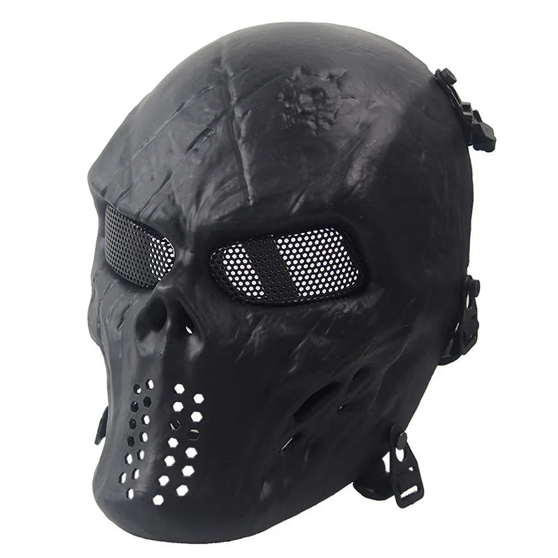 Men's Skull Warrior Mask Cool Camouflage Party Cosplay Accessory Unique Birthday Gift for Boyfriend Horror Game Party Decoration Qme Black Skull