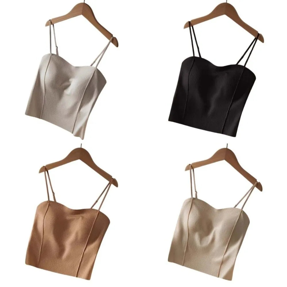 Elegant Non Trace Women Ice Silk Camisole Slim Fit Breathable Qme