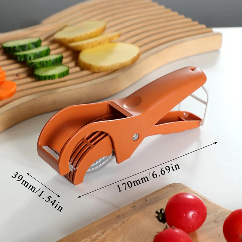 Fruit Slicer Multi Functional Salad Kitchen Accessories Tools Qme Orange