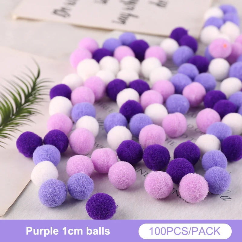 Lot Macaron Pompom Fluffy Ball Coloful Plush Handmade Craft Hairband Qme A10