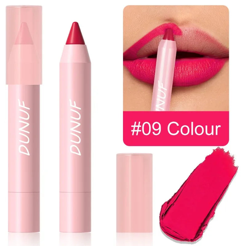 18 Colors Matte Lipstick Pen Soft Silky Velvet Lip Liner Pencil Sexy Full Color Lip Crayon Waterproof Lasting Beauty Maquillaje Qme 09