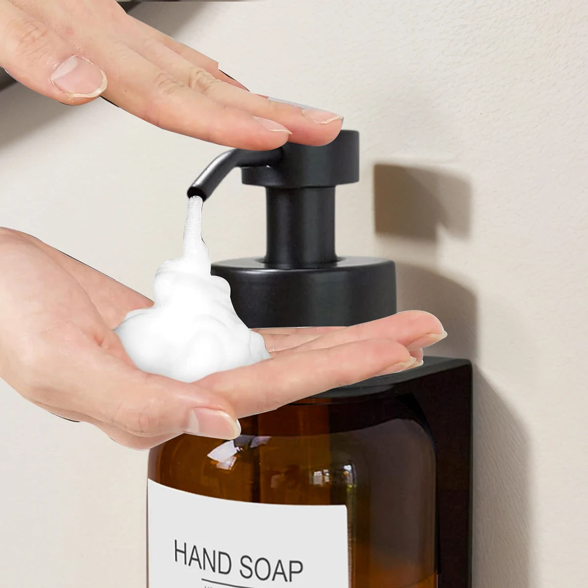 2PCS Wall Hanging Hand Soap Dispenser with Dish Soap Bottle Set Hand Foaming Dispenser with Hanger, Kitchen/Bathroom Bottles Qme