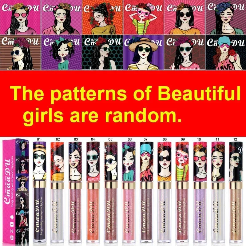 Gold Flash Liquid Lipstick Shimmer Lip Gloss Beauty Girl Diamond Glitter Lip Tint Waterproof Long Lasting Lipsticks Makeup Qme