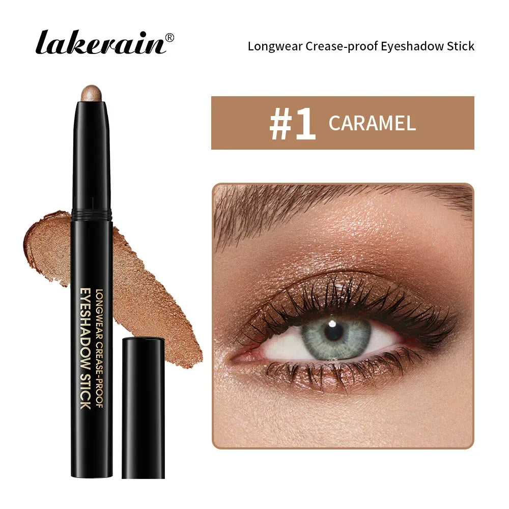 Matte Blue Eyeshadow Stick Pencil Waterproof Monochrome Glitter Pearly Eyeshadow Makeup Soft Natural High Pigmented Long-Lasting Qme 01