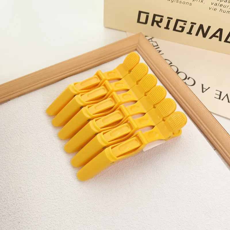 Alligator Hair Clip Hairdressing Clamps Plastic Claw Hairpins Barber Qme Yellow China Mainland
