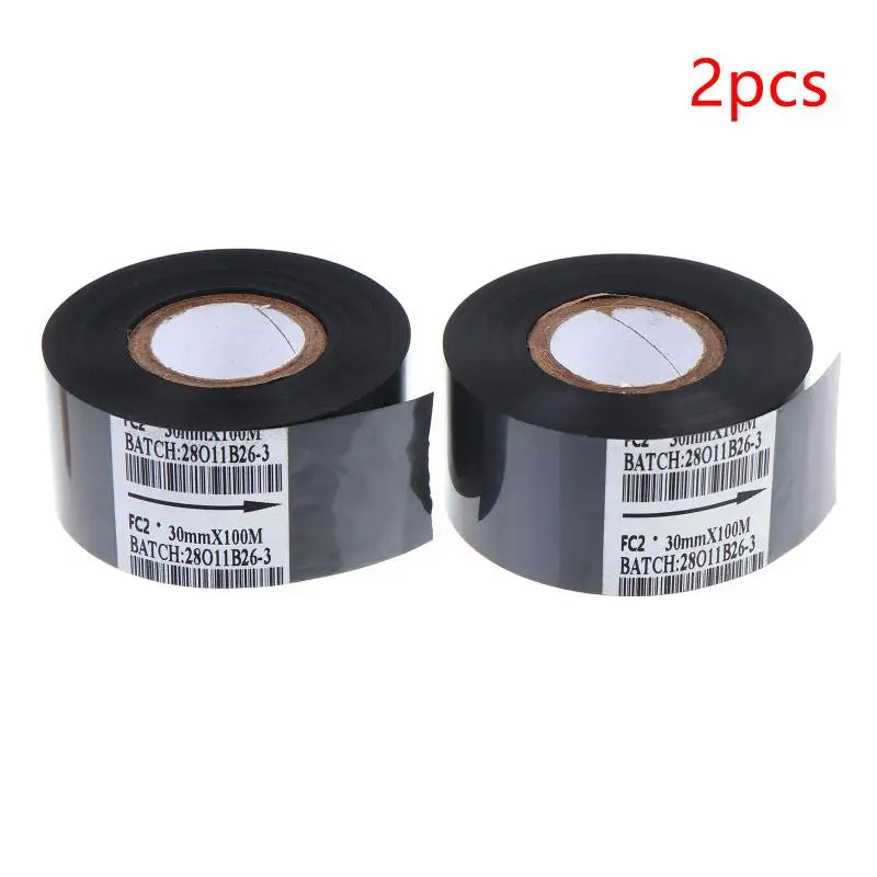 FC2 100m Black Thermal Printing Ribbon Stamping Machine Printer Ink Qme 2Pcs