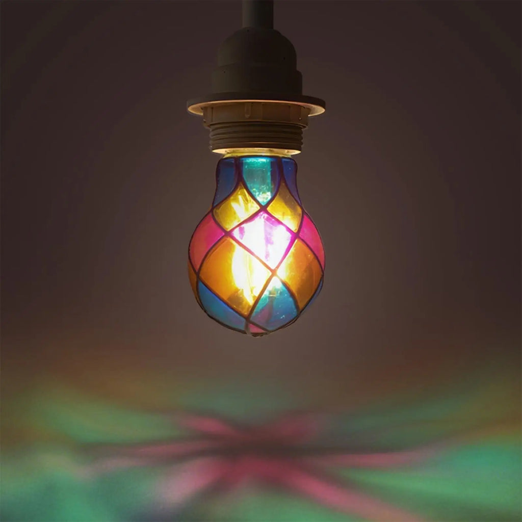 Stained Light Bulb 4W E26 LED Decorative Lightbulb Christmas Tree Lighting Decor for Home School Apartment Living Room Dormitory Qme