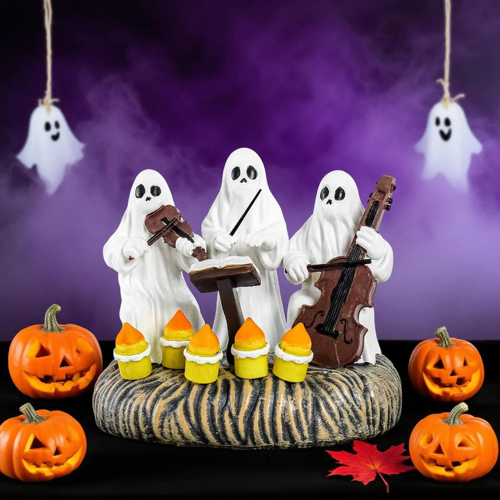 Halloween Ghost Statue Figurines Decor Festive Seasonal Spooky Desk Qme
