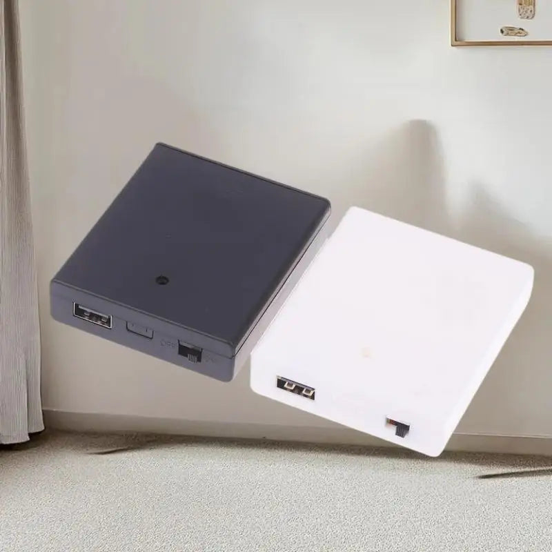 USB Power Supply Battery Box Mini 4AA Holder Storage Case LED Strip Qme
