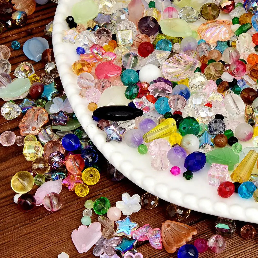 Crystal Beads Jewelry Making Colorful Assortment Bulk Mix DIY Qme