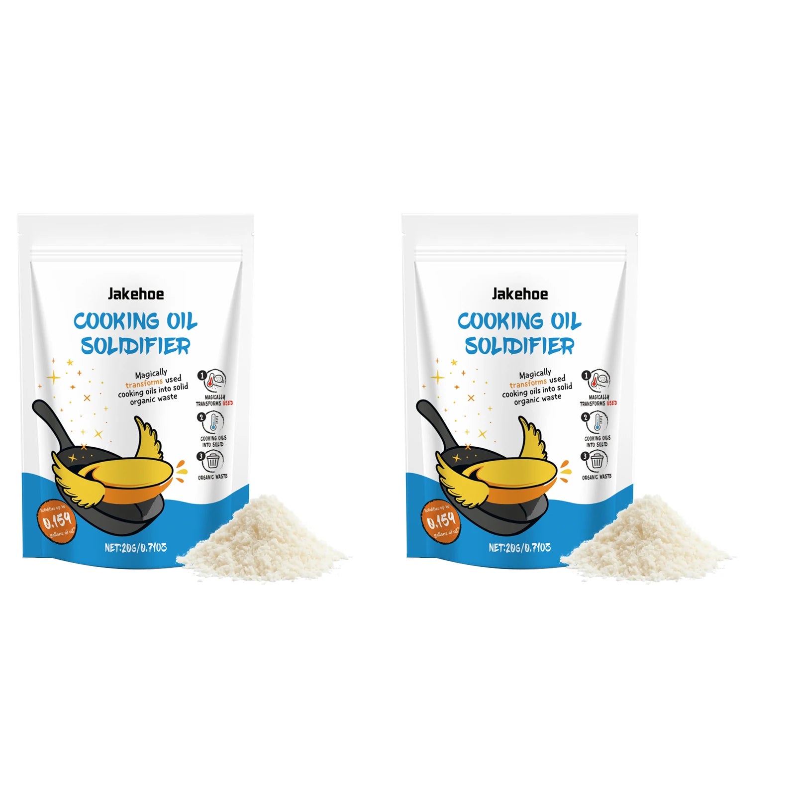 Edible Oil Coagulant Quickly Solidify Waste Oil Wide Application Environmental Friendly Kitchen Waste Oil Solidification Powder Qme 2 X 20g Boxed