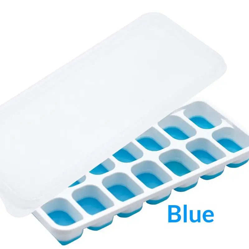 14 Grid Cube Tray Silicone Mold Square Maker Non-toxic Durable Bar Qme Blue