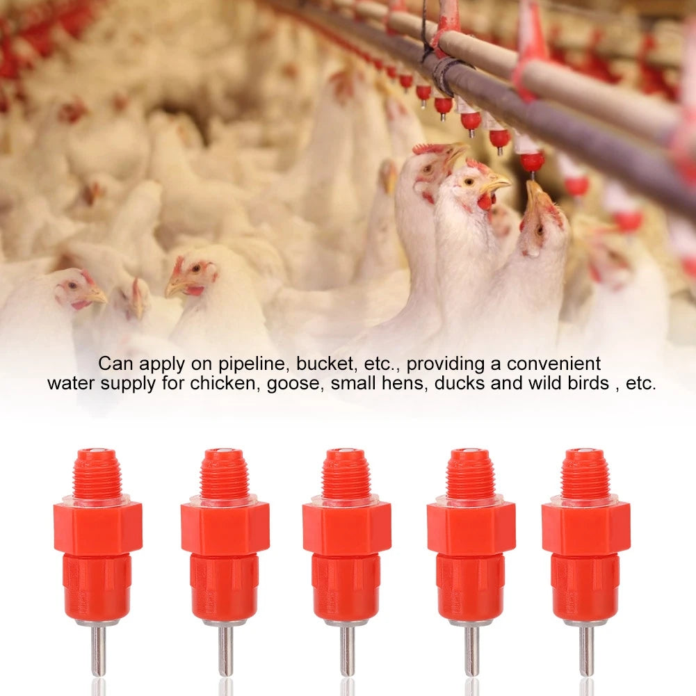 100PCS Automatic Chicken Water Nipple Drinker Poultry Drinking System for Hen Duck Goose Water Feeder Livestock Farm Supplies Qme