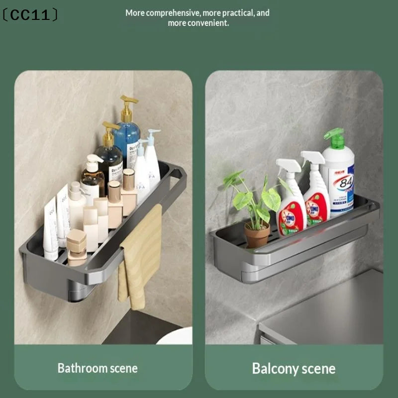 No-drill Kitchen Sponge Drying Rack Sink Caddy Dish Soap Towel Bar Qme