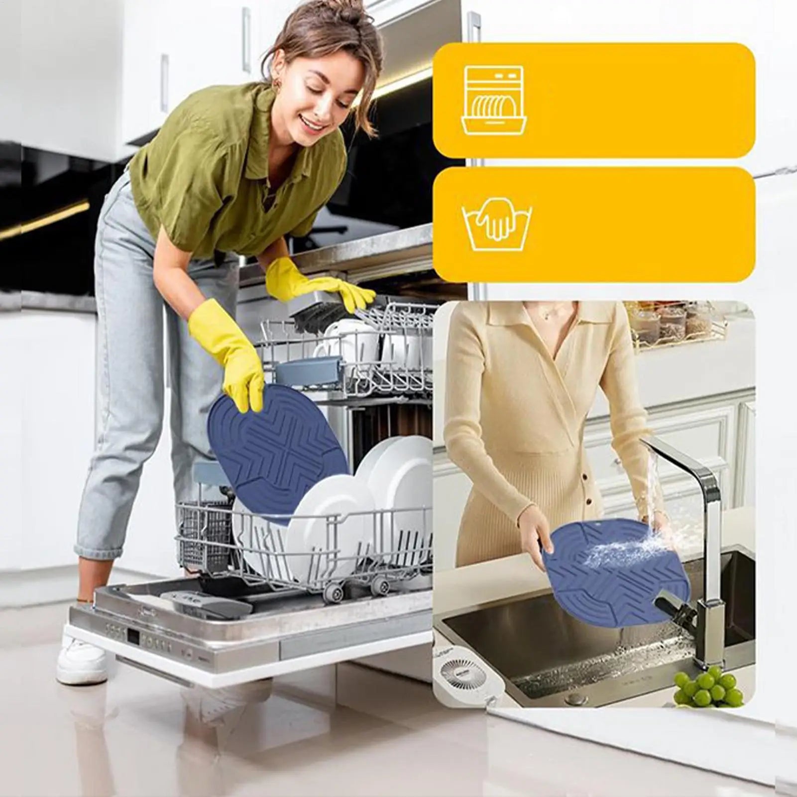 Air Fryer Pad Silicone Kitchen Counter Insulation Non-slip Protector Qme