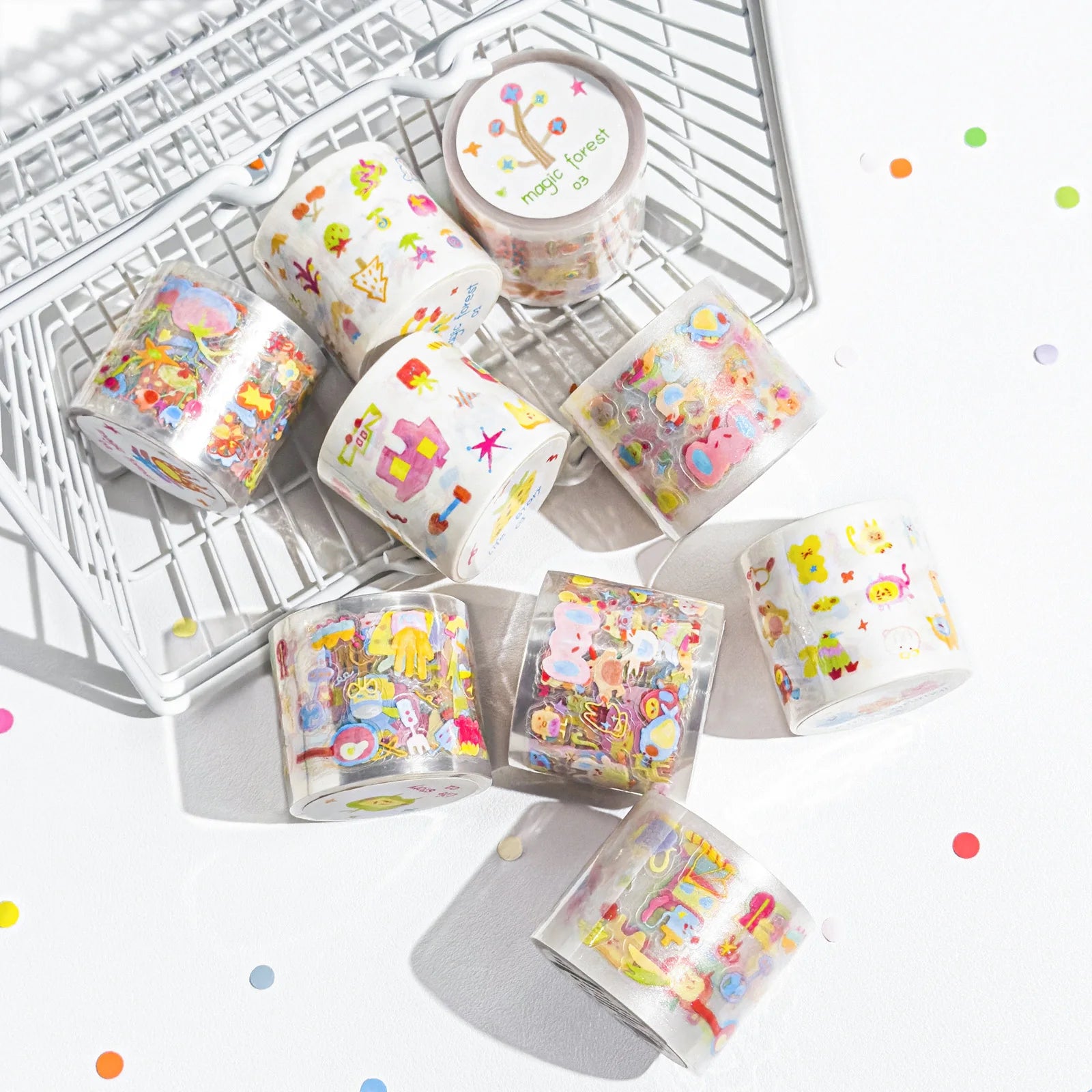 300cm/Roll Cute Cartoon WHIMSY Making Tape Diary Sticker DIY Scrapbooking Stickers Decor Mobile Planner Korean Stationery Qme
