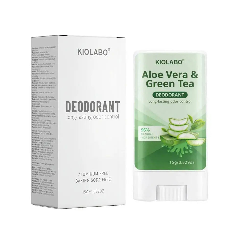 Aloe Vera Green Tea Deodorant Stick Travel Friendly Hygiene Essential Qme 15g
