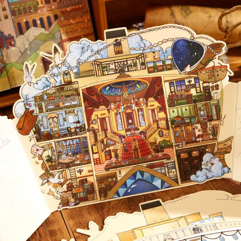 Miniature Storytelling Scene House Stickers, Art Collectible Stickers, A Must-Have for Craft Lovers to Kill Time Qme