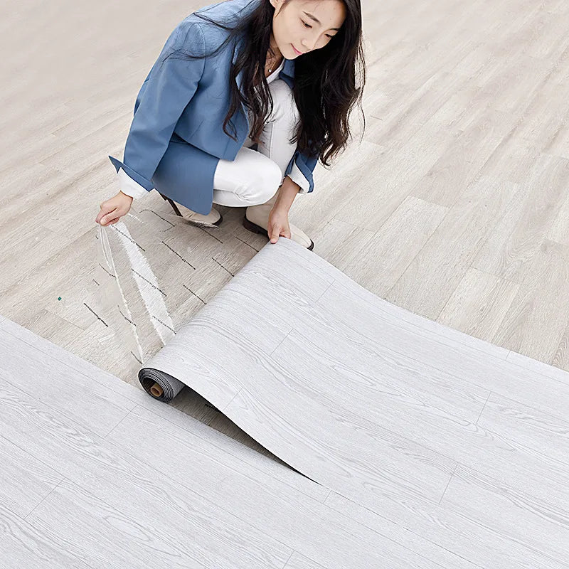 Thickened Wood Grain Floor Wall Sticker Self Adhesive Washable Qme