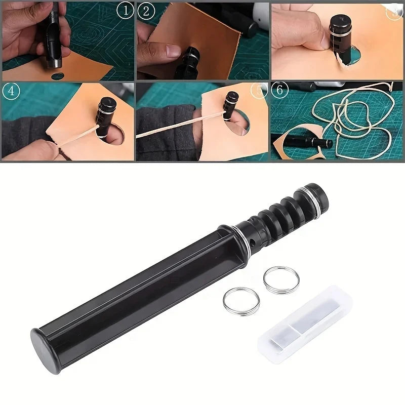 Rotary Leather Strap Cutter DIY Leather Craft Cutting Tool Adjustable Width Leather Strip Cutting Machine With Extra Blades Qme