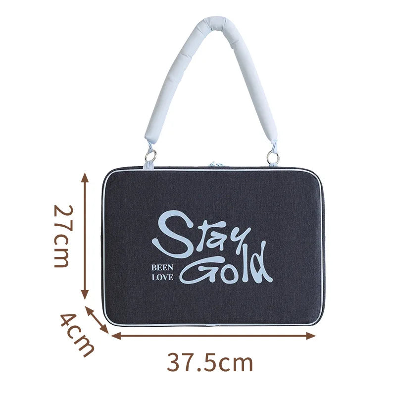 A 13.3/14 inch fluffy laptop case, suitable for MacBook Air iPad Pro and Huawei iPad laptop cases, fashionable laptop soft cases Qme HackerHandBlueLarge