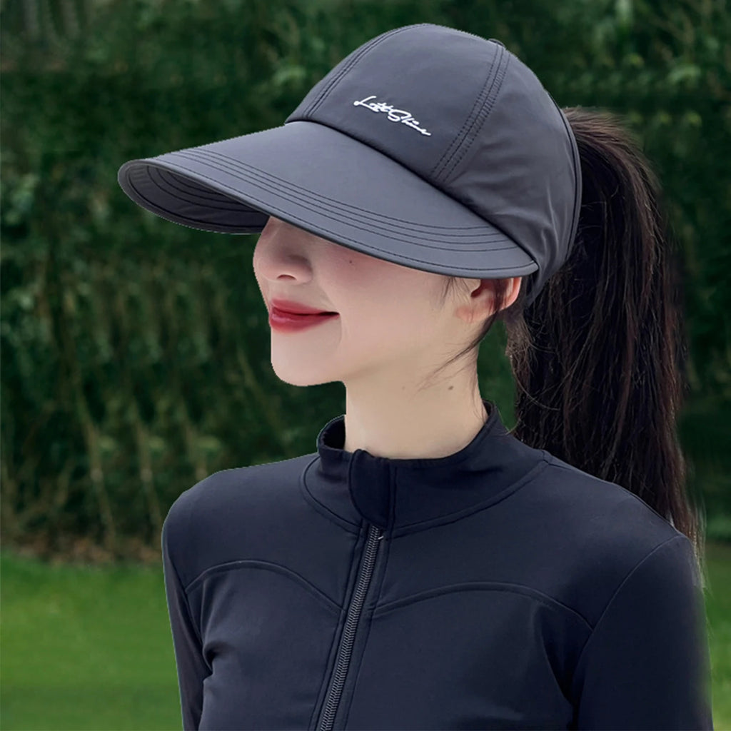 Men's and Women's Solid Color Baseball Caps Lightweight Wide Brimmed Outdoor Camping Hiking Caps Adjustable Buckle Sun Hats Qme
