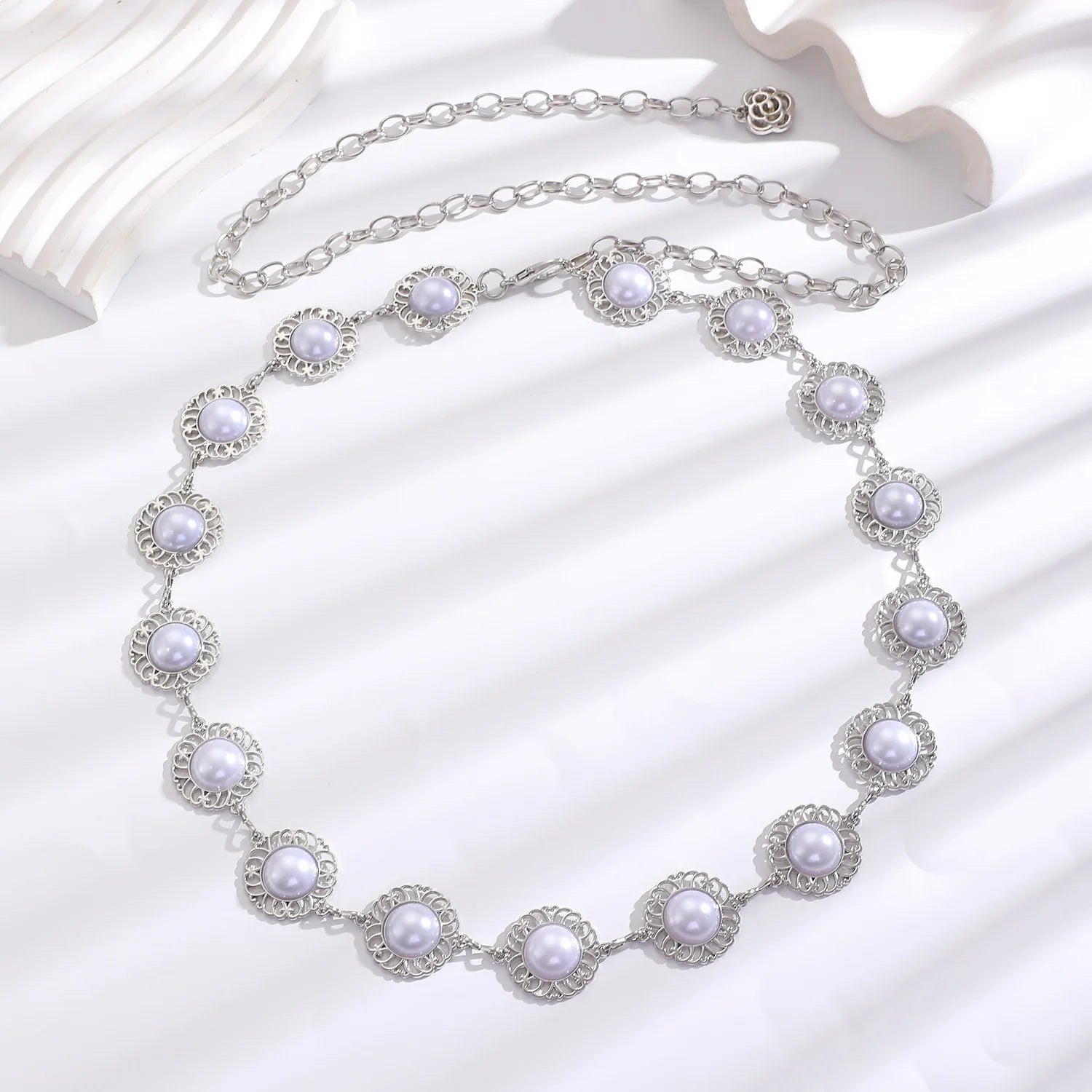 Women's Slim Decorative Waist Chain Silver Ethnic Tassel Belt Dresses