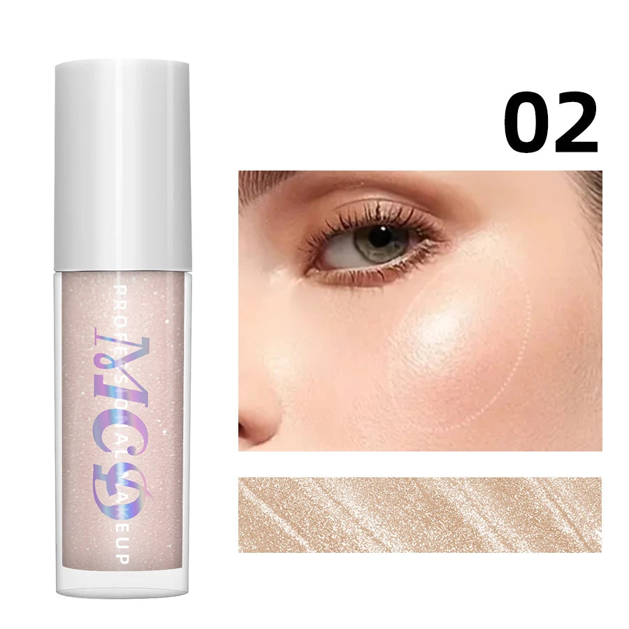 7-Color Diamond Liquid Highlighter Spray Waterproof Gloss Glitter Qme 02