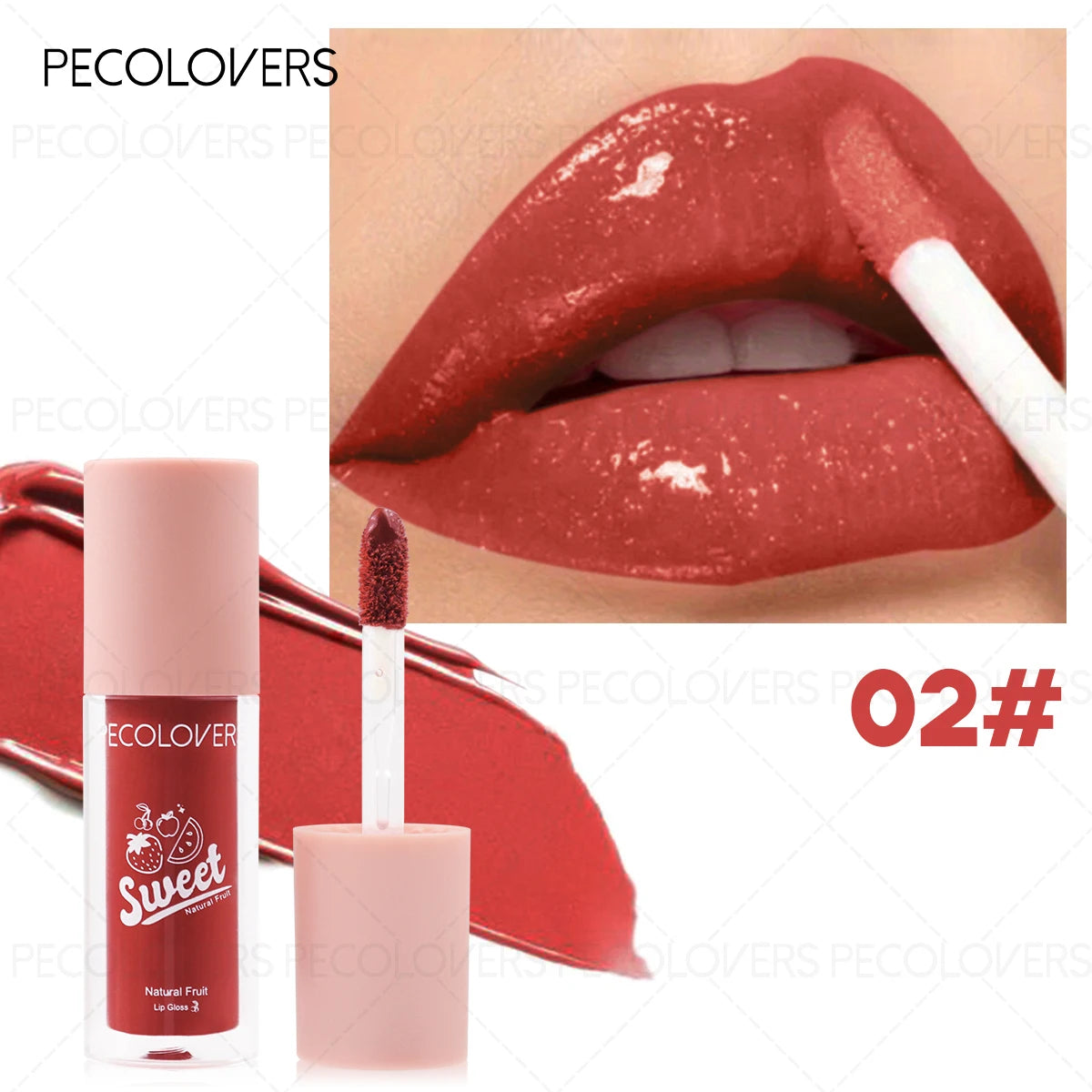 Fruit Flavor Lip Gloss Hydrating Non-sticky Lipstick Dry Lips Vibrant Qme 02