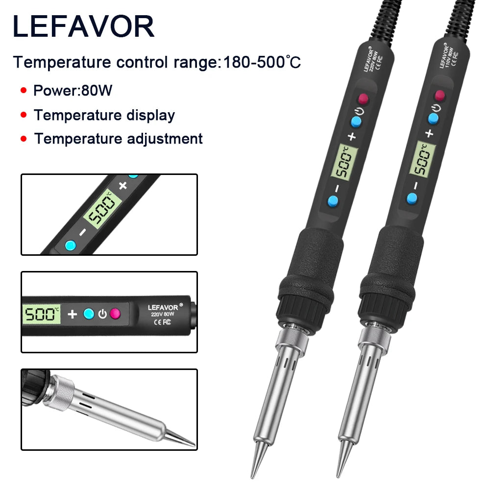 LF 80W Digital Display Soldering Iron Welding C F Switching Qme