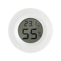 70 C Mini LCD Digital Thermometer Hygrometer Round Temperature Qme White