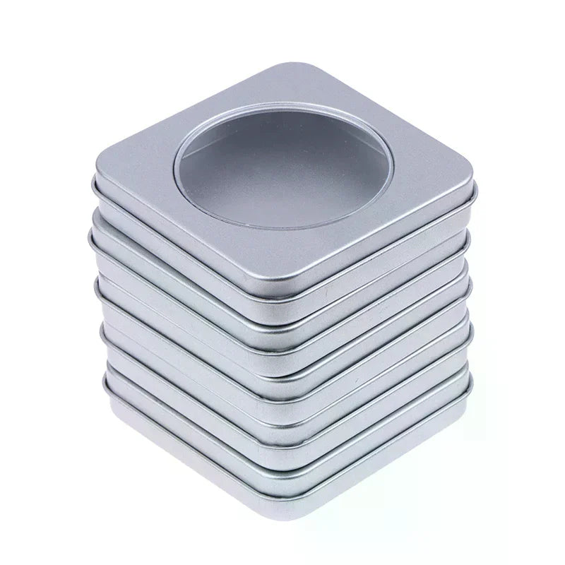 1 Press Nail Storage Boxes Case Tin Box Windowed Fake Organizer Qme