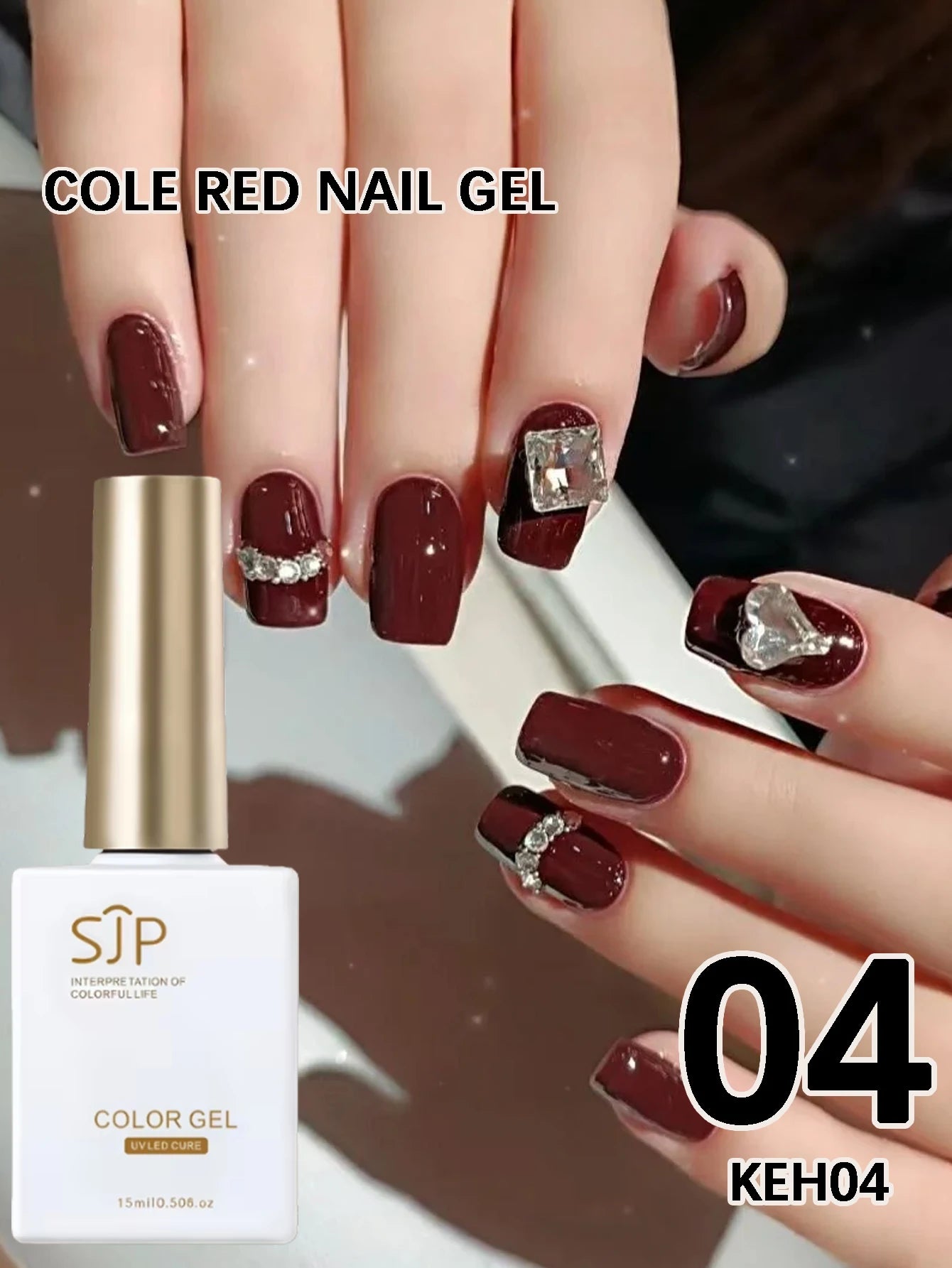 Burgundy Series Gel Nail Polish DIY Art Charming Perfect Christmas Qme 04