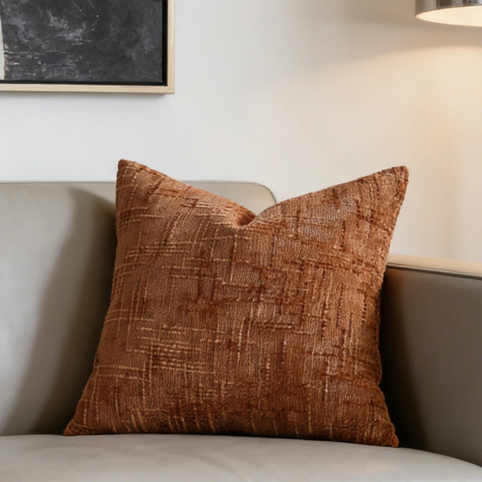 Vintage Solid Color Square Chenille Pillow Covers Texture Home Resturant Decorative Cushion Cases Skin-friendly Bed Supplies Qme