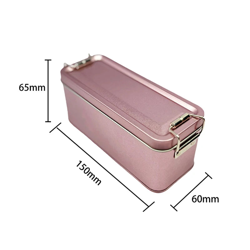 Rectangular Tinplate Cookie Tins Box Lid Dustproof Home Kitchen Qme S Rose Gold
