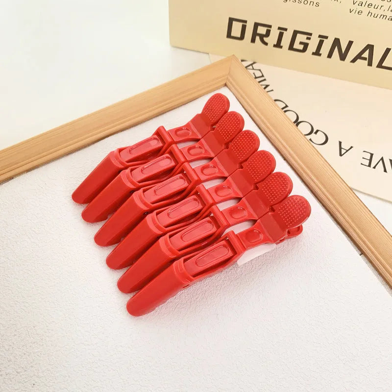 Alligator Hair Clip Hairdressing Clamps Plastic Claw Hairpins Barber Qme Red China Mainland