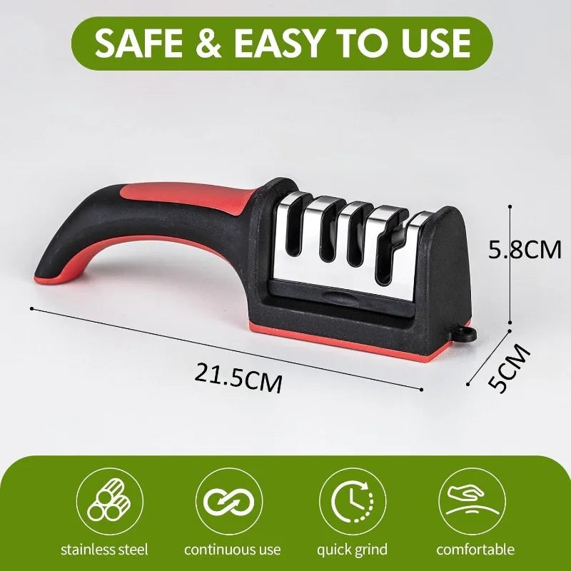 Kitchen 3/4-Segment Knife Sharpener Household Multi-Functional Hand-Held Three-Purpose Sharpening Stone for Home Kitchen Tools Qme