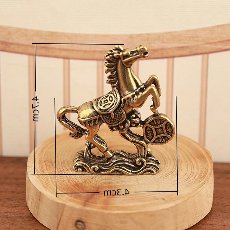 Horse Statue One Bronze Desktop Ornament Living Room Coffee Table Qme C one size
