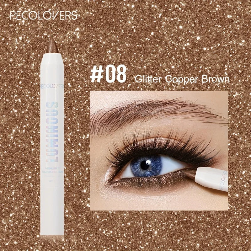 Waterproof Eyeshadow Stick 9 Pearlescent Shades Metallic Glitter Qme 08