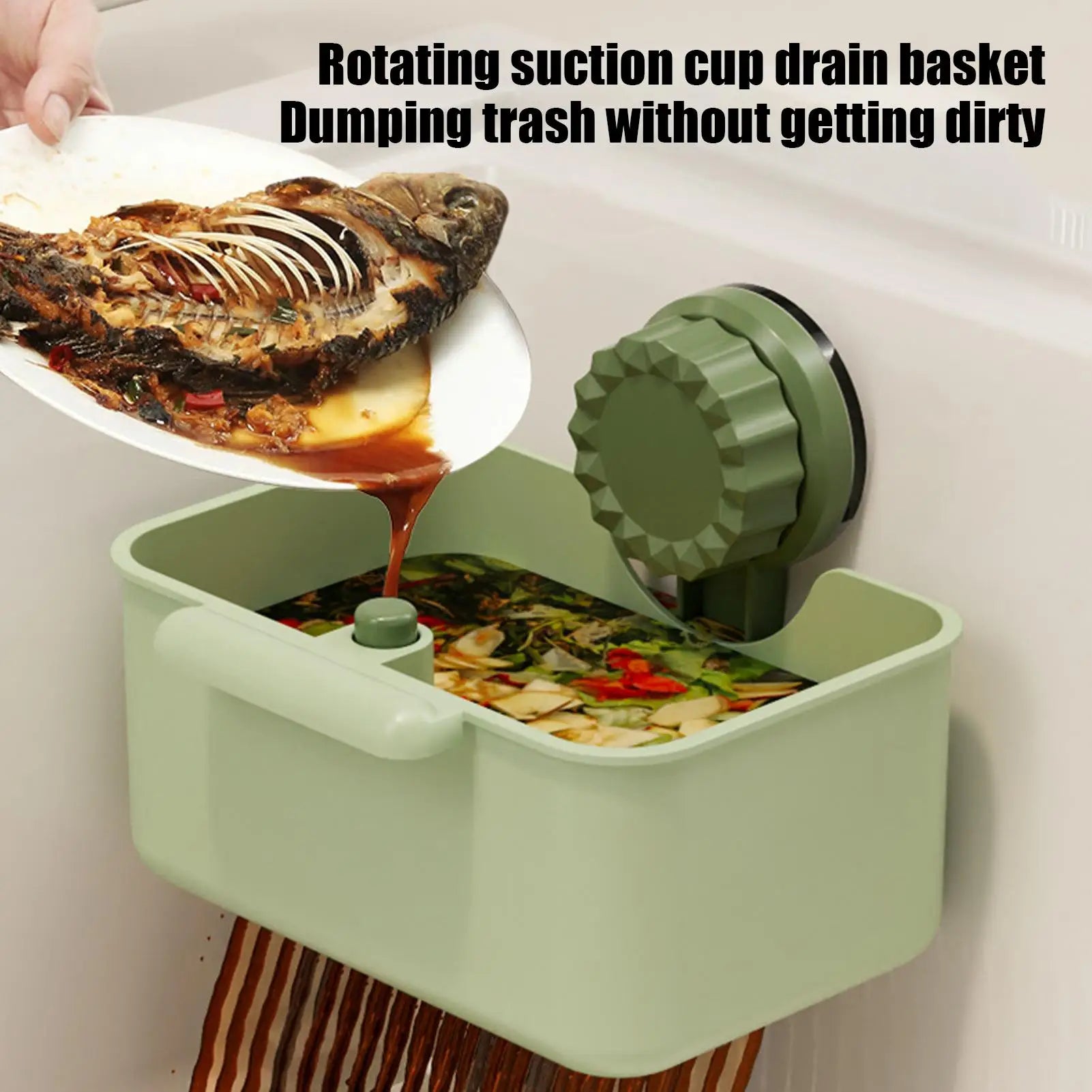 Kitchen Sink Strainer Basket Suction Cup Sponge Rack Vegetable Qme