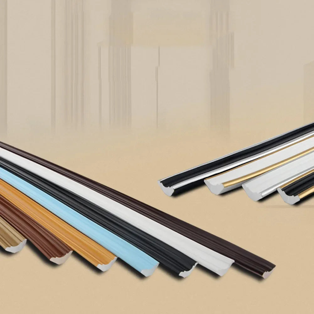 1Meter Wall Trim Line Self-Sticker Wall Skirting Decor Strip Tile Edge Waist Line 3D Wall Stickers Corner Home Wall Decor Qme