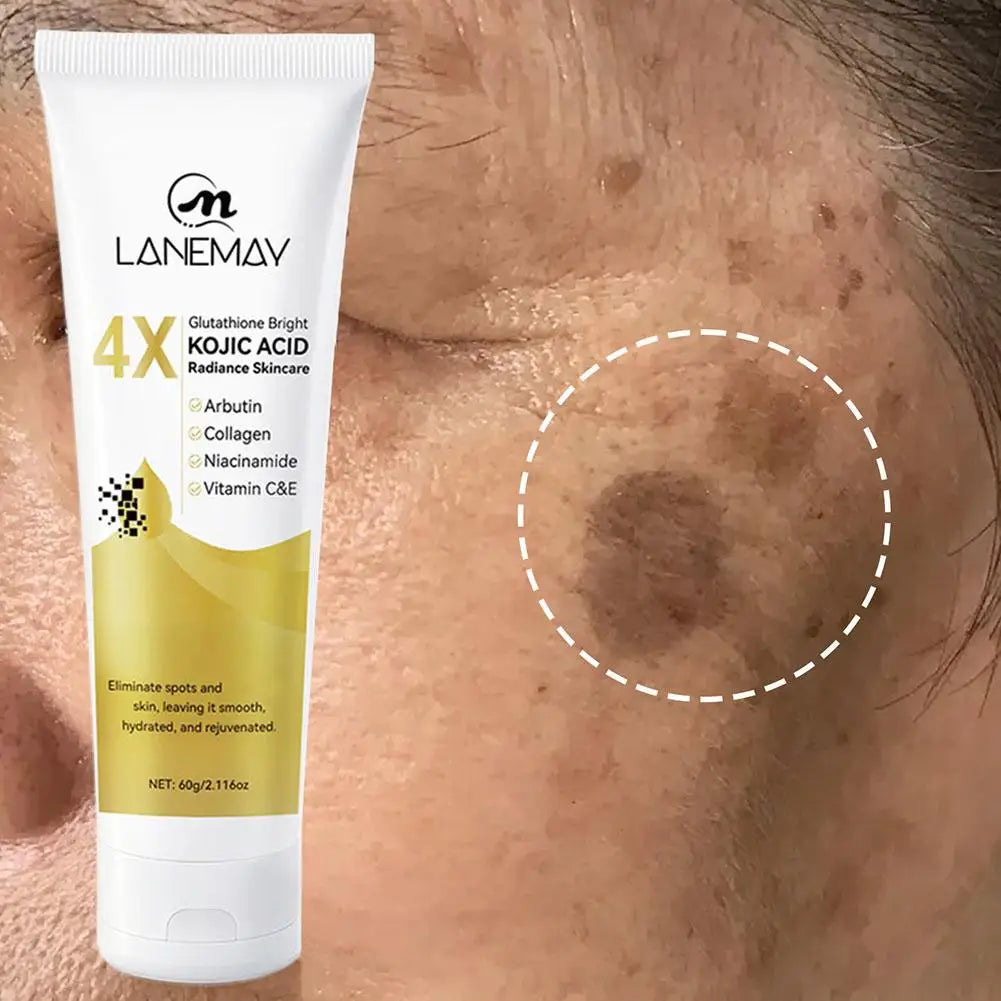 4X Glutathione Kojic Acid Face Cream Even Skin Tone,Eliminates Dark Spots And Dullness Refreshing Moisturizing Glowing Skincare Qme