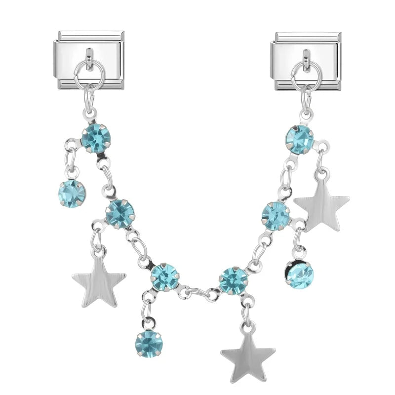 New Fashion Beautiful Personality Round Ball Stars, moon Flower Butterfly Charm Italian Links Fit 9mm Bracelet DIYMaking Jewelry Qme S 14